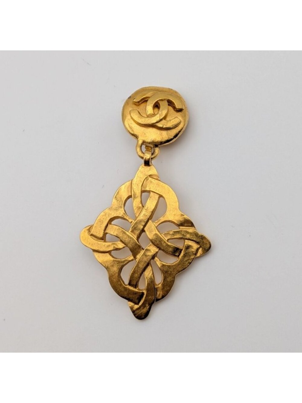 Chanel Single Earrings CC Logo Swing Gold 97P Vintage